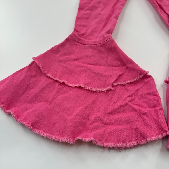 Love Cottage Apparel Pink Stretchy Bell Bottom Jeans – Size 5/6, Ruffle Flare - Picture 6 of 6